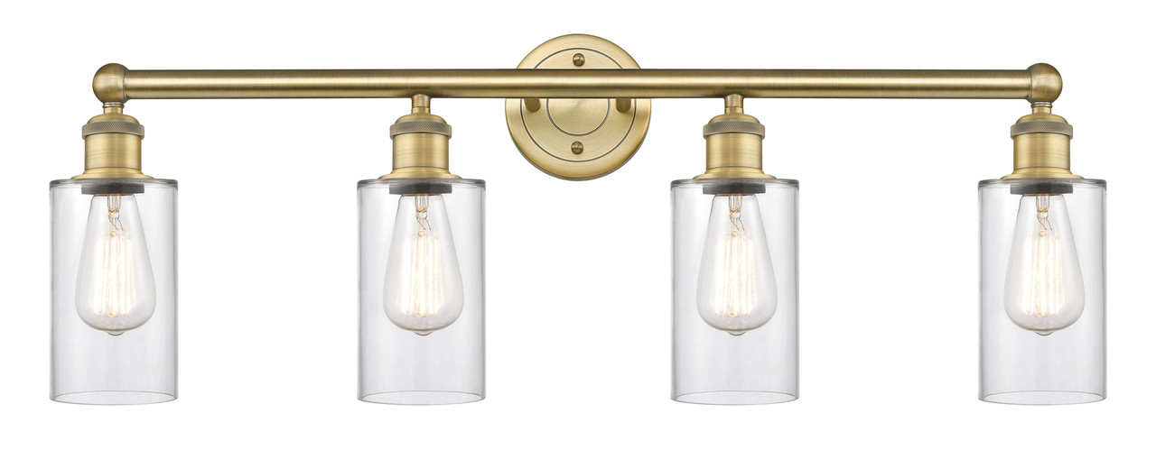 INNOVATIONS 616-4W-BB-G802 Clymer 4 30.875 inch Bath Vanity Light Brushed Brass