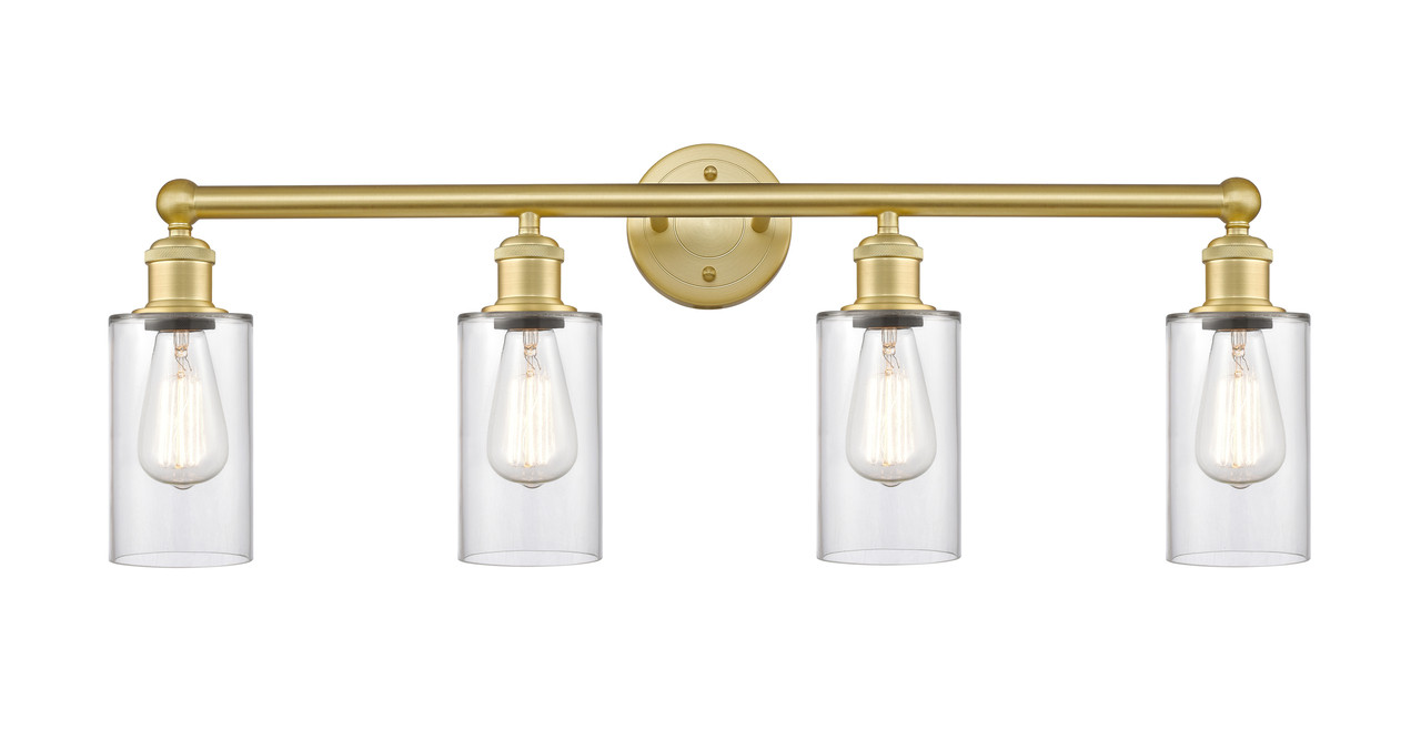 INNOVATIONS 616-4W-SG-G802 Clymer 4 30.875 inch Bath Vanity Light Satin Gold