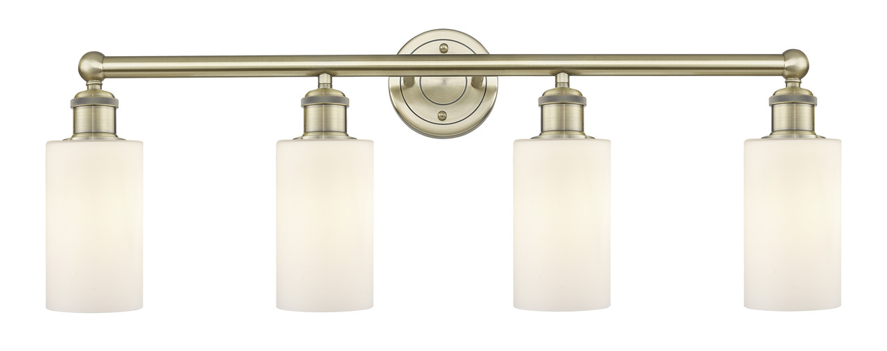 INNOVATIONS 616-4W-AB-G801 Clymer 4 30.875 inch Bath Vanity Light Antique Brass