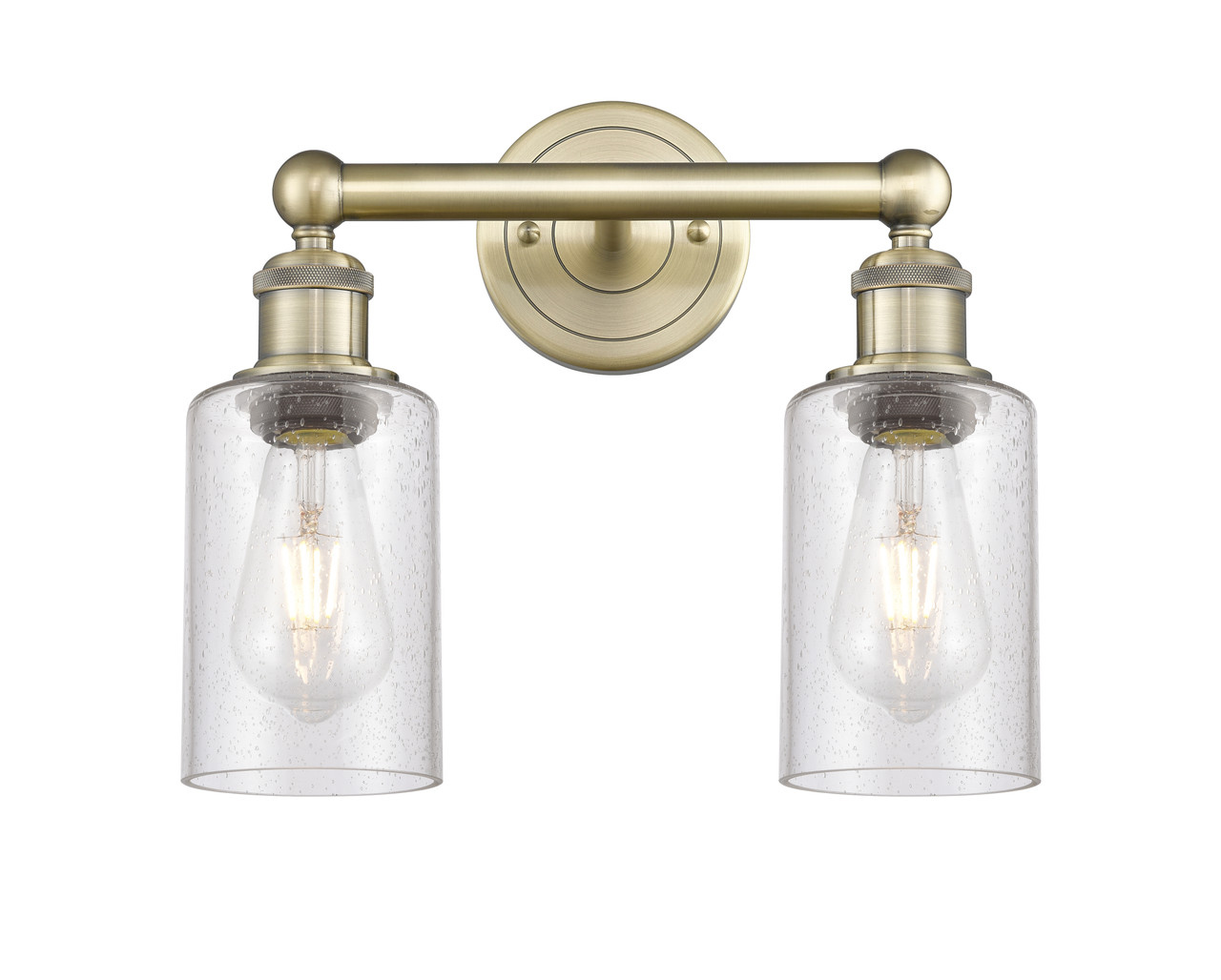 INNOVATIONS 616-2W-AB-G804 Clymer 2 12.875 inch Bath Vanity Light Antique Brass