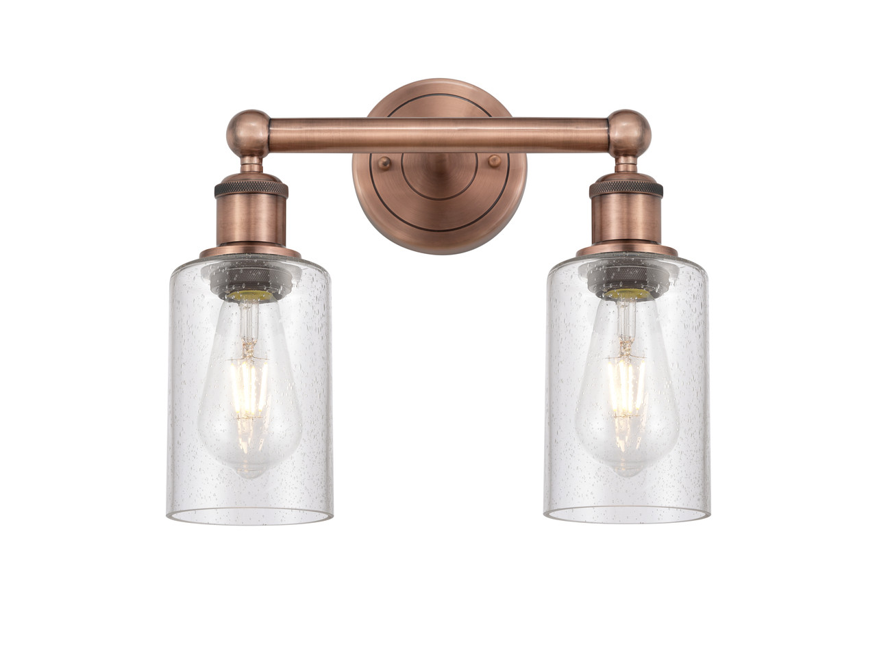 INNOVATIONS 616-2W-AC-G804 Clymer 2 12.875 inch Bath Vanity Light Antique Copper