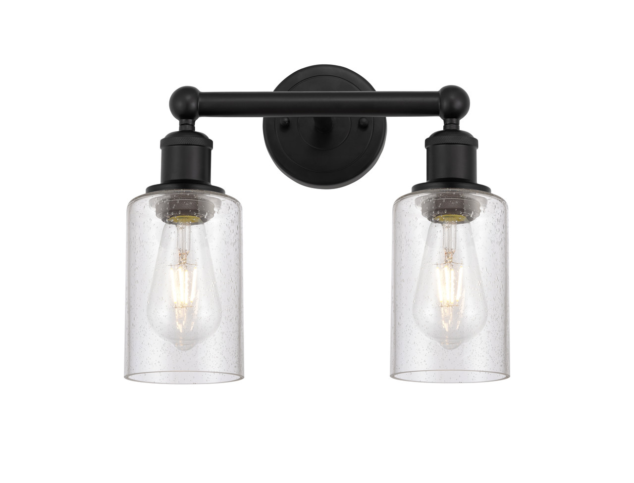 INNOVATIONS 616-2W-BK-G804 Clymer 2 12.875 inch Bath Vanity Light Matte Black