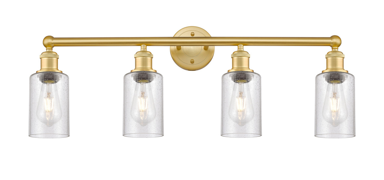 INNOVATIONS 616-4W-SG-G804 Clymer 4 30.875 inch Bath Vanity Light Satin Gold