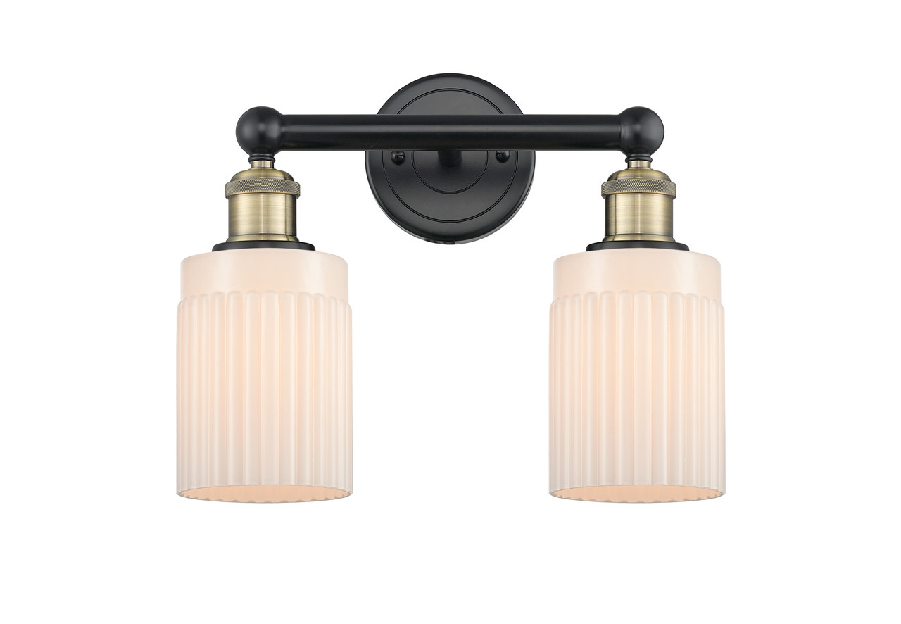 INNOVATIONS 616-2W-BAB-G341 Hadley 2 13.5 inch Bath Vanity Light Black Antique Brass