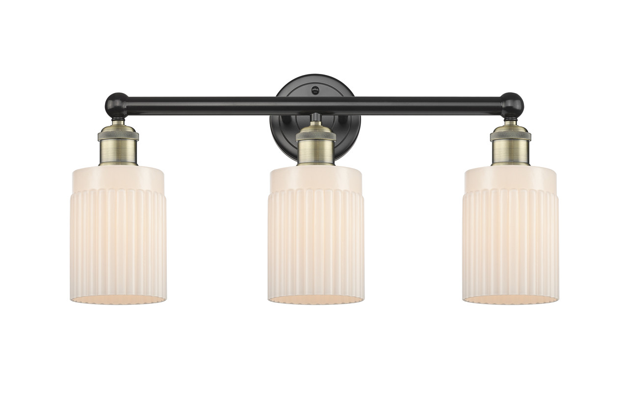 INNOVATIONS 616-3W-BAB-G341 Hadley 3 22.5 inch Bath Vanity Light Black Antique Brass