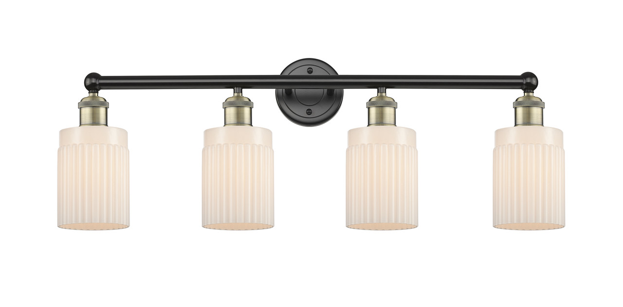 INNOVATIONS 616-4W-BAB-G341 Hadley 4 31.5 inch Bath Vanity Light Black Antique Brass