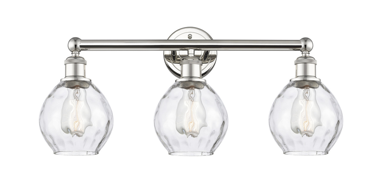INNOVATIONS 616-3W-PN-G362 Waverly 3 24 inch Bath Vanity Light Polished Nickel