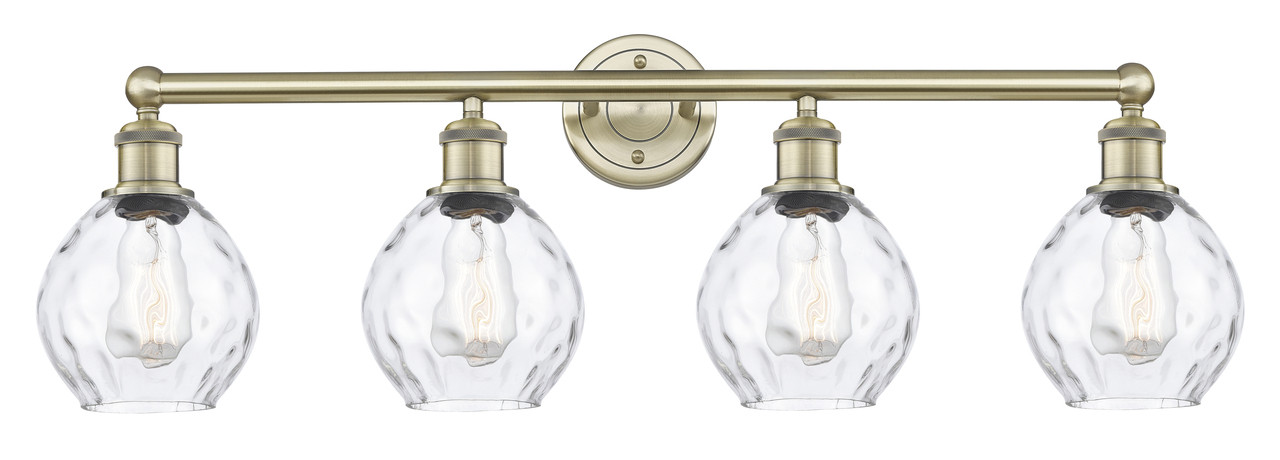 INNOVATIONS 616-4W-AB-G362 Waverly 4 33 inch Bath Vanity Light Antique Brass