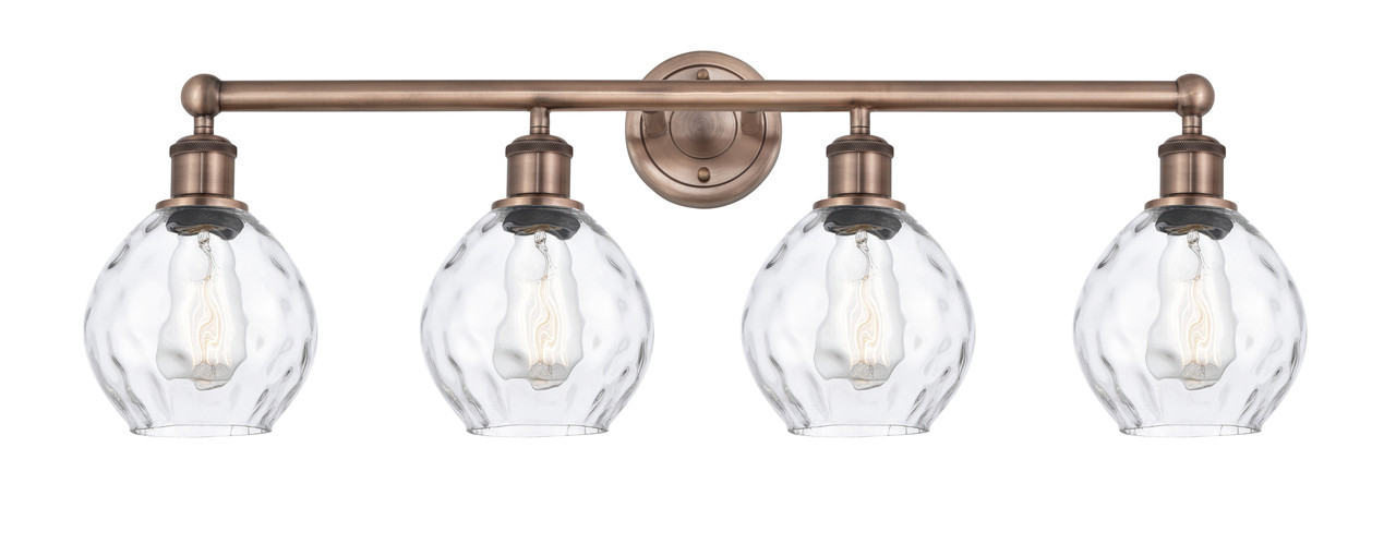 INNOVATIONS 616-4W-AC-G362 Waverly 4 33 inch Bath Vanity Light Antique Copper