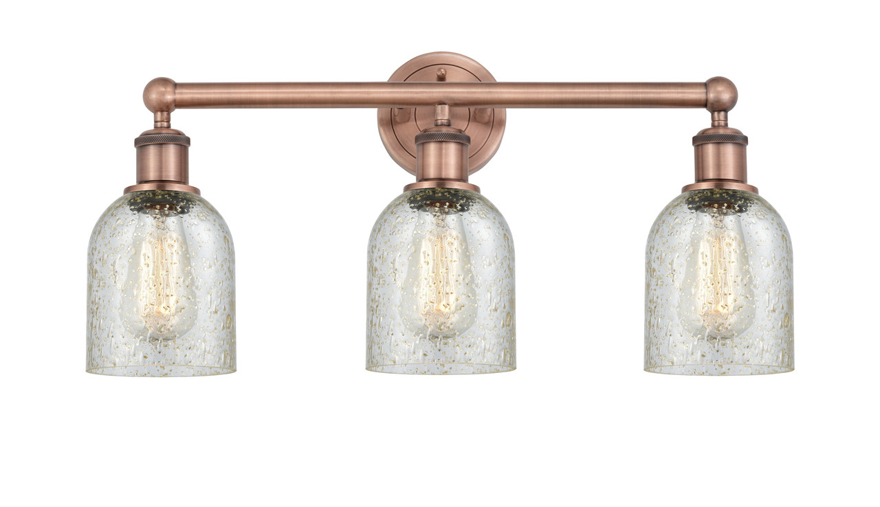 INNOVATIONS 616-3W-AC-G259 Caledonia 3 23 inch Bath Vanity Light Antique Copper