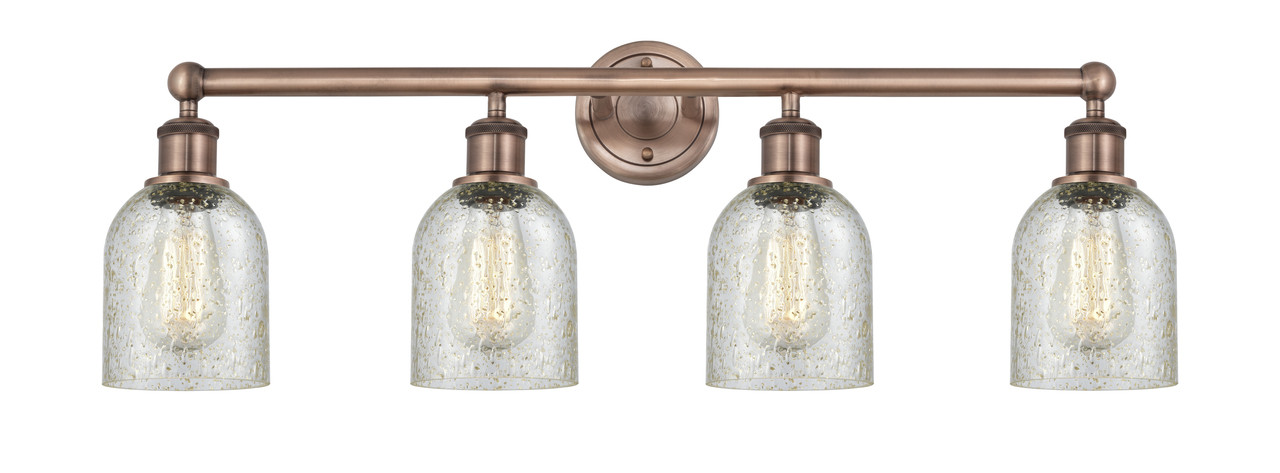 INNOVATIONS 616-4W-AC-G259 Caledonia 4 32 inch Bath Vanity Light Antique Copper