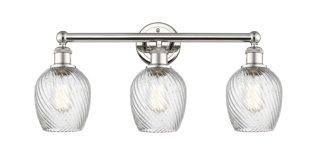 INNOVATIONS 616-3W-PN-G292 Salina 3 23 inch Bath Vanity Light Polished Nickel