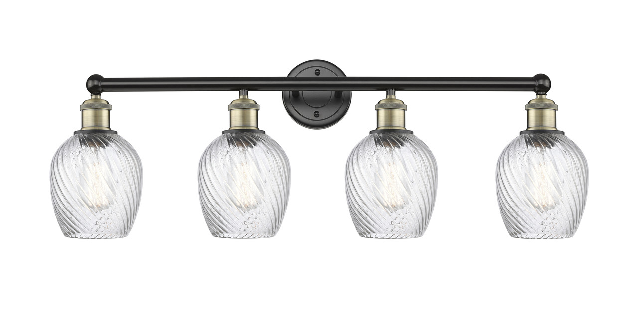 INNOVATIONS 616-4W-BAB-G292 Salina 4 32 inch Bath Vanity Light Black Antique Brass