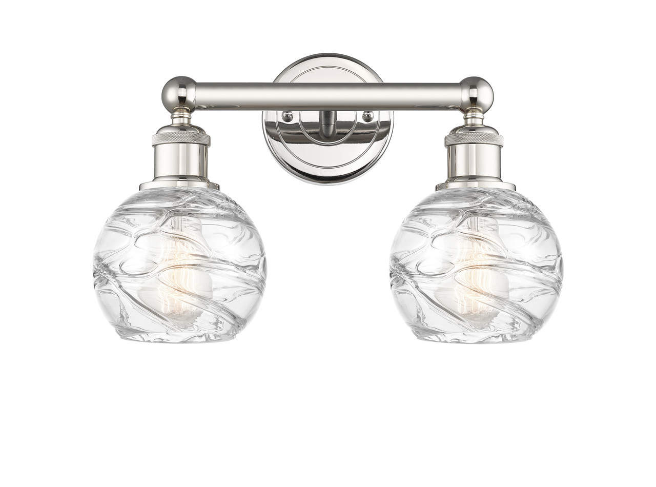 INNOVATIONS 616-2W-PN-G1213-6 Athens Deco Swirl 2 15 inch Bath Vanity Light Polished Nickel