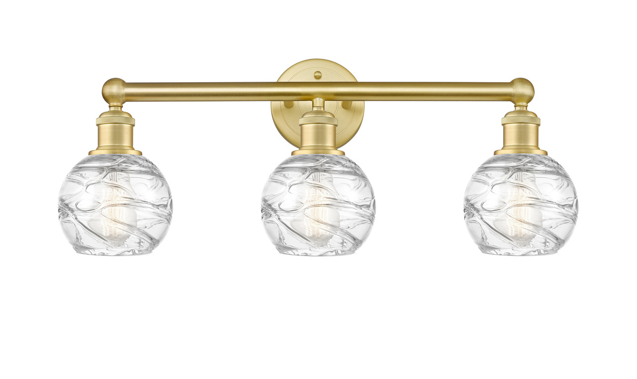 INNOVATIONS 616-3W-SG-G1213-6 Athens Deco Swirl 3 24 inch Bath Vanity Light Satin Gold