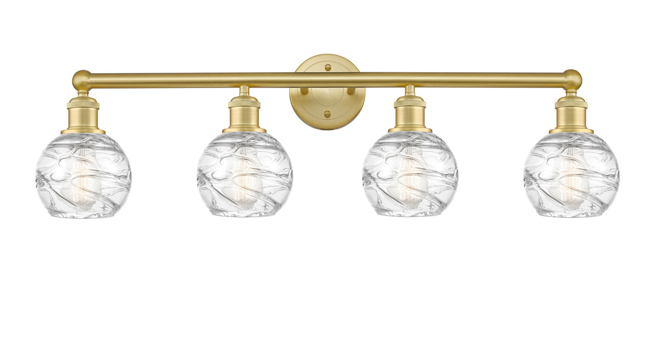 INNOVATIONS 616-4W-SG-G1213-6 Athens Deco Swirl 4 33 inch Bath Vanity Light Satin Gold