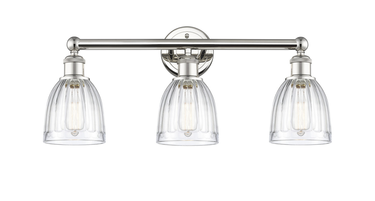 INNOVATIONS 616-3W-PN-G442 Brookfield 3 23.75 inch Bath Vanity Light Polished Nickel