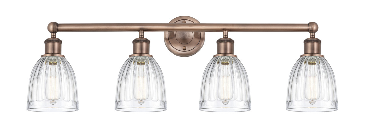 INNOVATIONS 616-4W-AC-G442 Brookfield 4 32.75 inch Bath Vanity Light Antique Copper