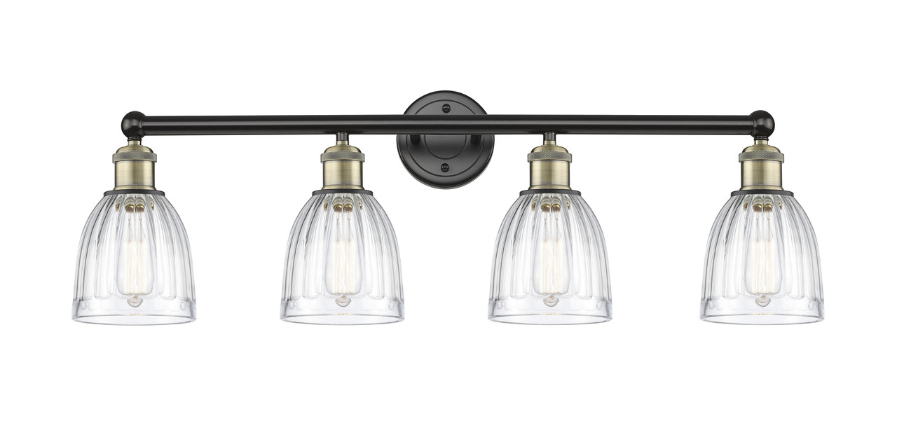 INNOVATIONS 616-4W-BAB-G442 Brookfield 4 32.75 inch Bath Vanity Light Black Antique Brass