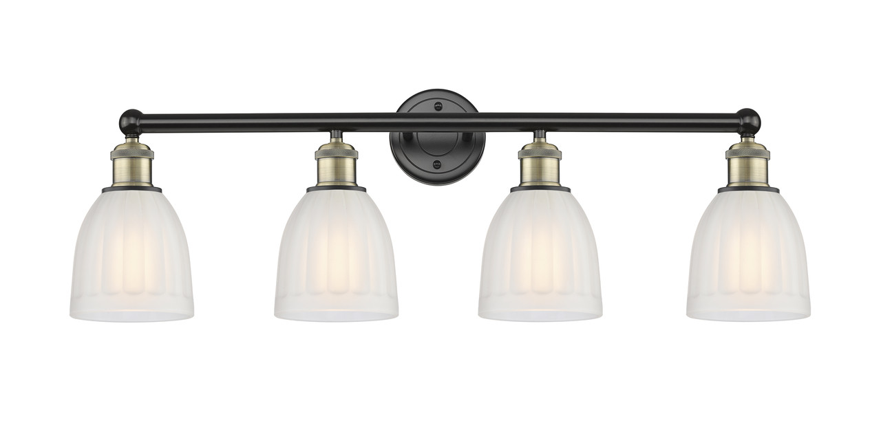 INNOVATIONS 616-4W-BAB-G441 Brookfield 4 32.75 inch Bath Vanity Light Black Antique Brass