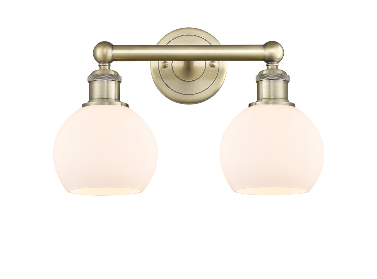 INNOVATIONS 616-2W-AB-G121-6 Athens 2 15 inch Bath Vanity Light Antique Brass