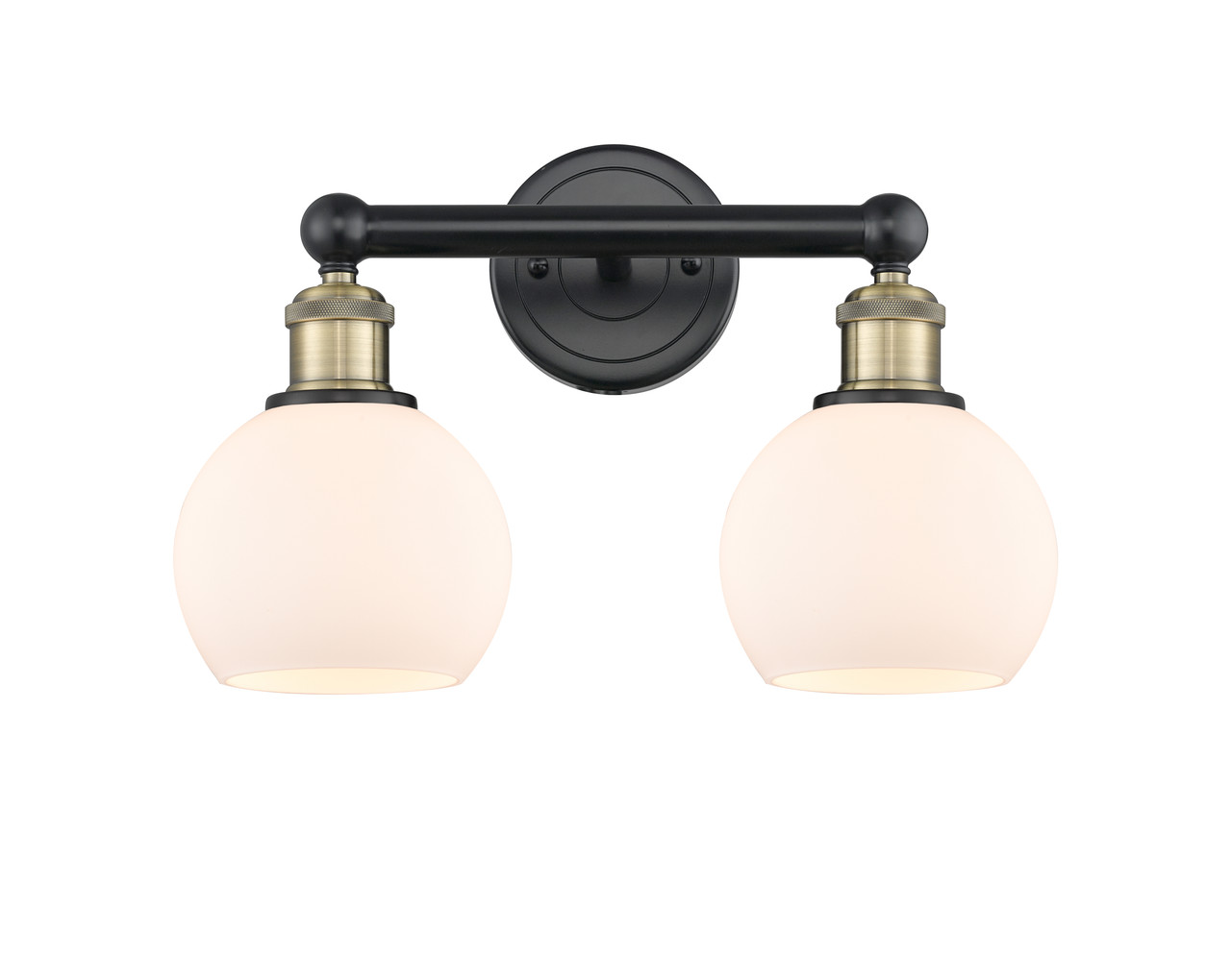 INNOVATIONS 616-2W-BAB-G121-6 Athens 2 15 inch Bath Vanity Light Black Antique Brass