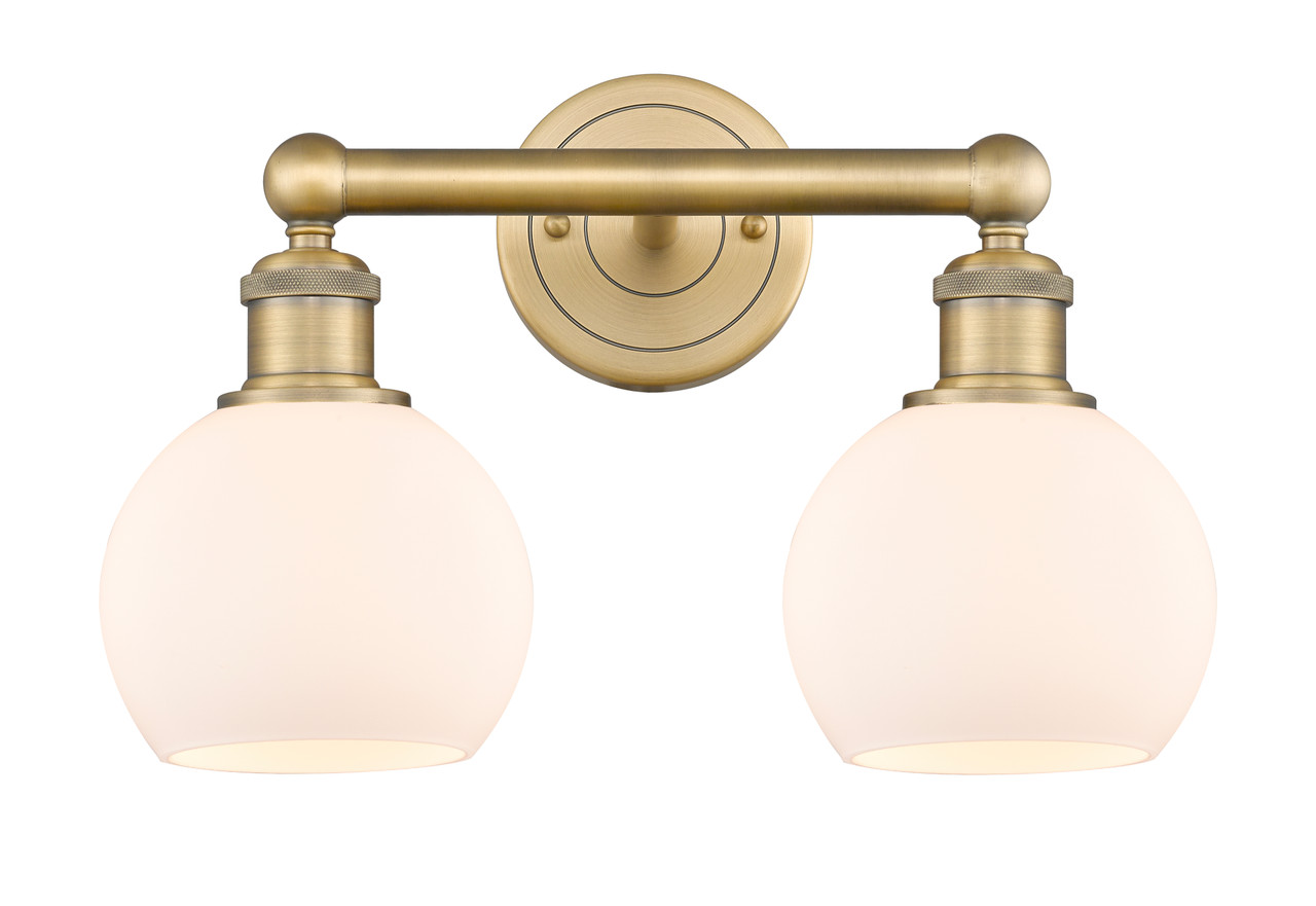 INNOVATIONS 616-2W-BB-G121-6 Athens 2 15 inch Bath Vanity Light Brushed Brass