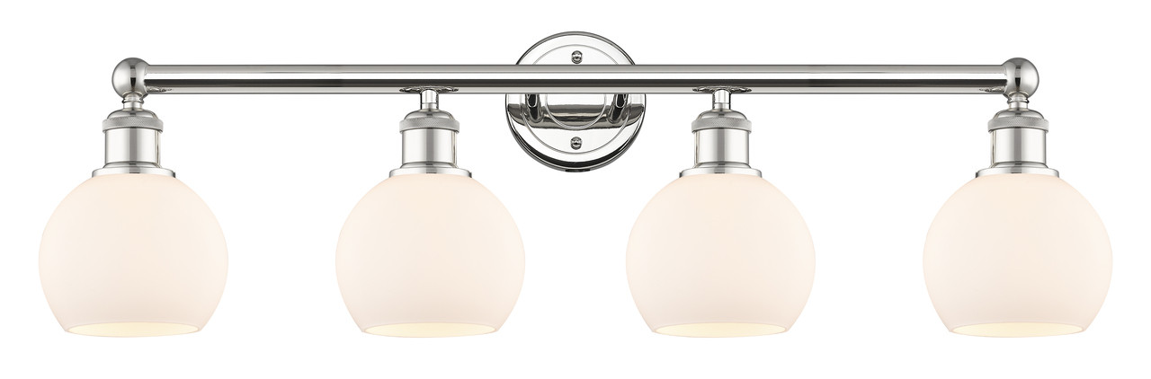 INNOVATIONS 616-4W-PN-G121-6 Athens 4 33 inch Bath Vanity Light Polished Nickel