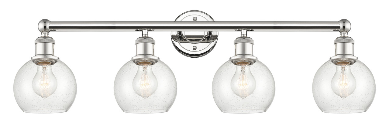 INNOVATIONS 616-4W-PN-G124-6 Athens 4 33 inch Bath Vanity Light Polished Nickel