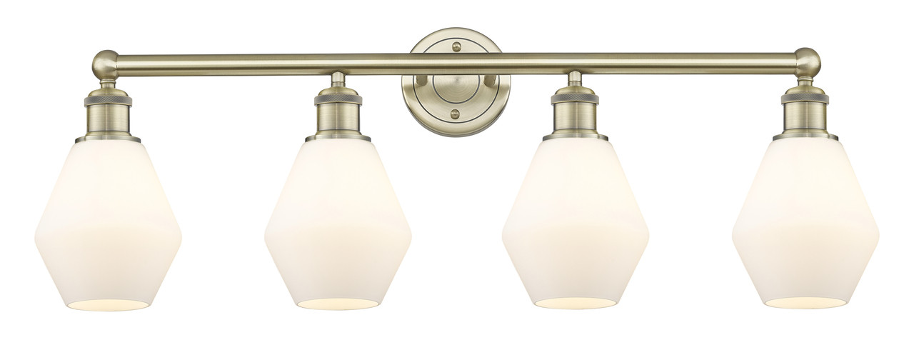 INNOVATIONS 616-4W-AB-G651-6 Cindyrella 4 33 inch Bath Vanity Light Antique Brass