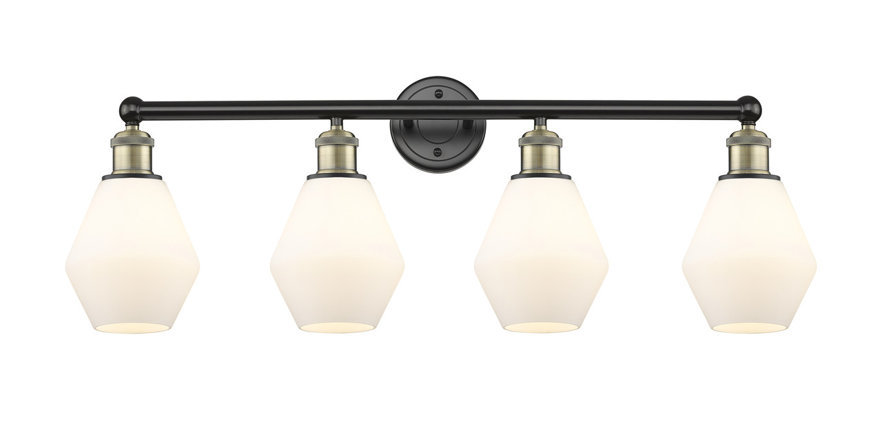 INNOVATIONS 616-4W-BAB-G651-6 Cindyrella 4 33 inch Bath Vanity Light Black Antique Brass