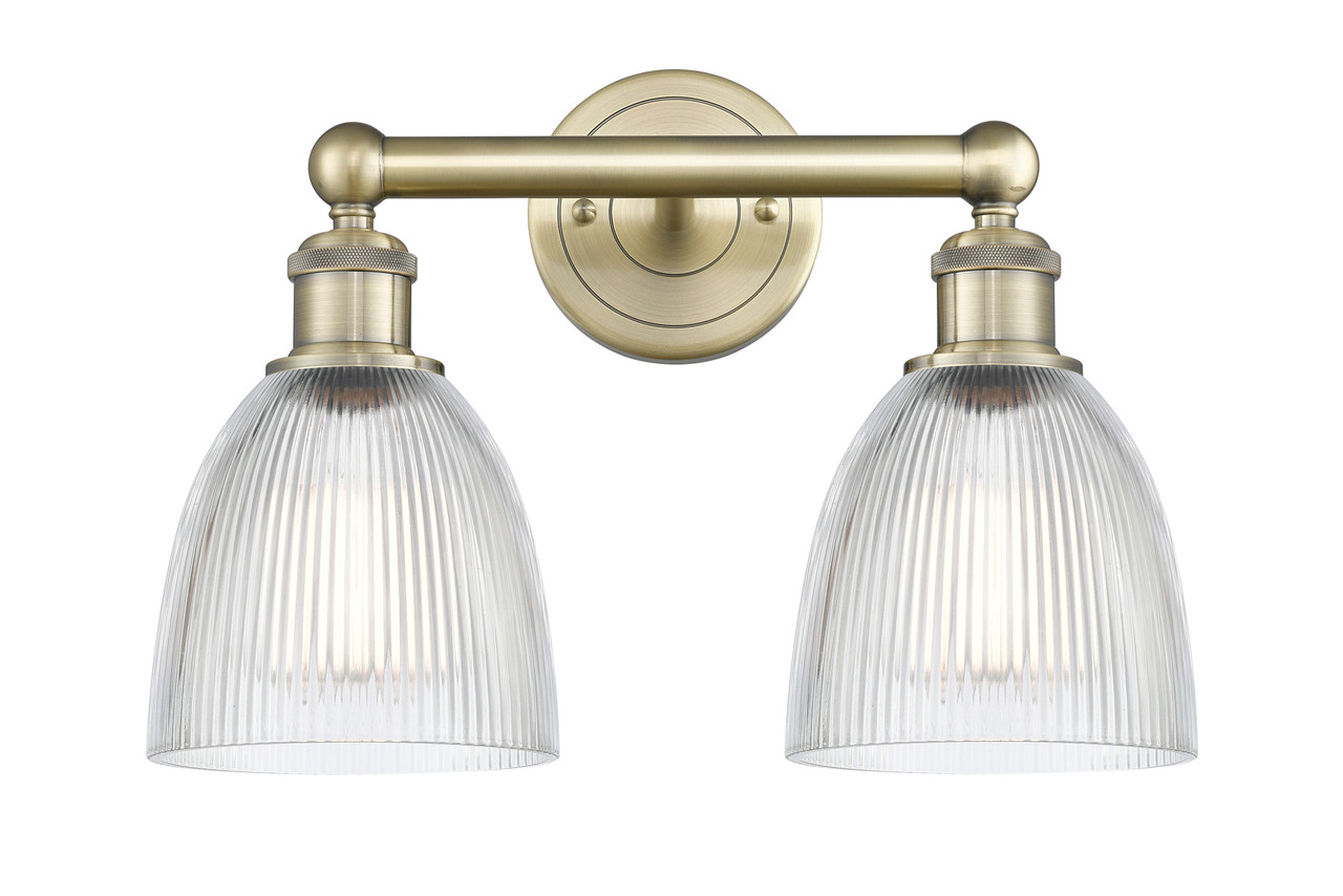 INNOVATIONS 616-2W-AB-G382 Castile 2 15 inch Bath Vanity Light Antique Brass