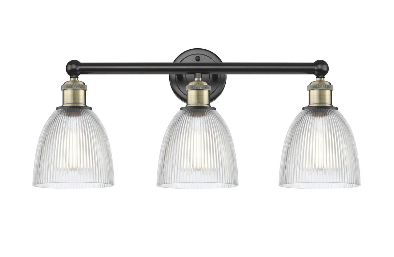 INNOVATIONS 616-3W-BAB-G382 Castile 3 24 inch Bath Vanity Light Black Antique Brass