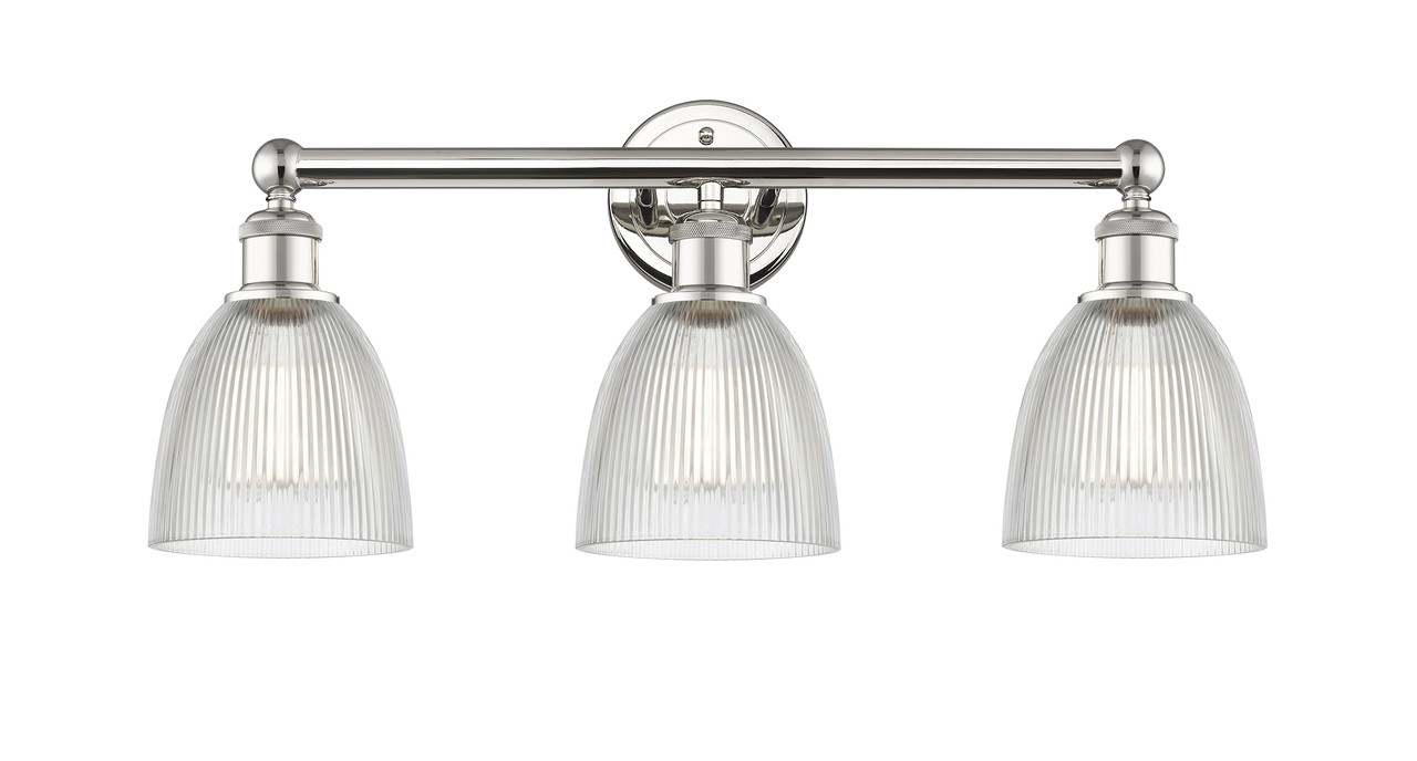 INNOVATIONS 616-3W-PN-G382 Castile 3 24 inch Bath Vanity Light Polished Nickel