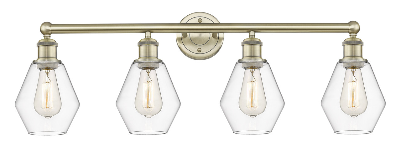 INNOVATIONS 616-4W-AB-G652-6 Cindyrella 4 33 inch Bath Vanity Light Antique Brass