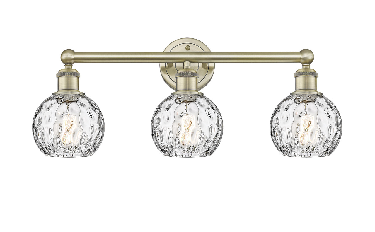 INNOVATIONS 616-3W-AB-G1215-6 Athens Water Glass 3 24 inch Bath Vanity Light Antique Brass