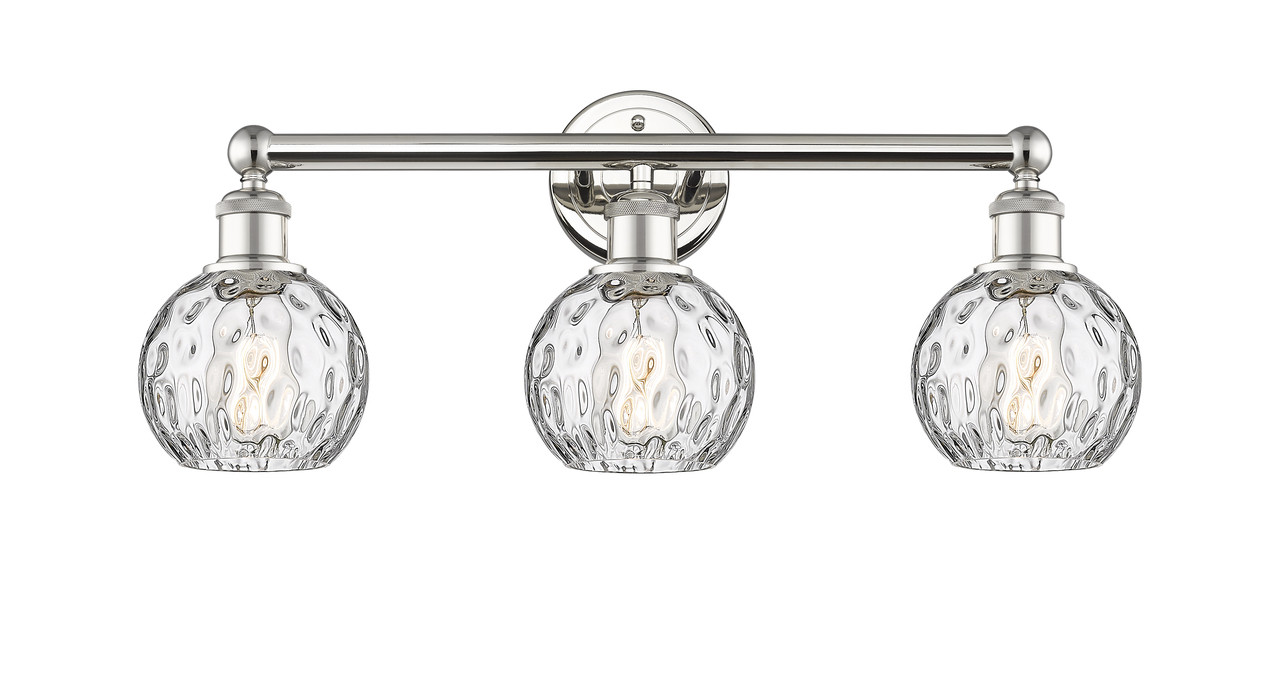 INNOVATIONS 616-3W-PN-G1215-6 Athens Water Glass 3 24 inch Bath Vanity Light Polished Nickel