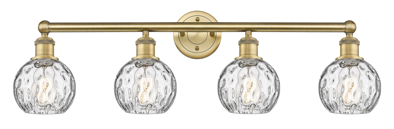 INNOVATIONS 616-4W-BB-G1215-6 Athens Water Glass 4 33 inch Bath Vanity Light Brushed Brass