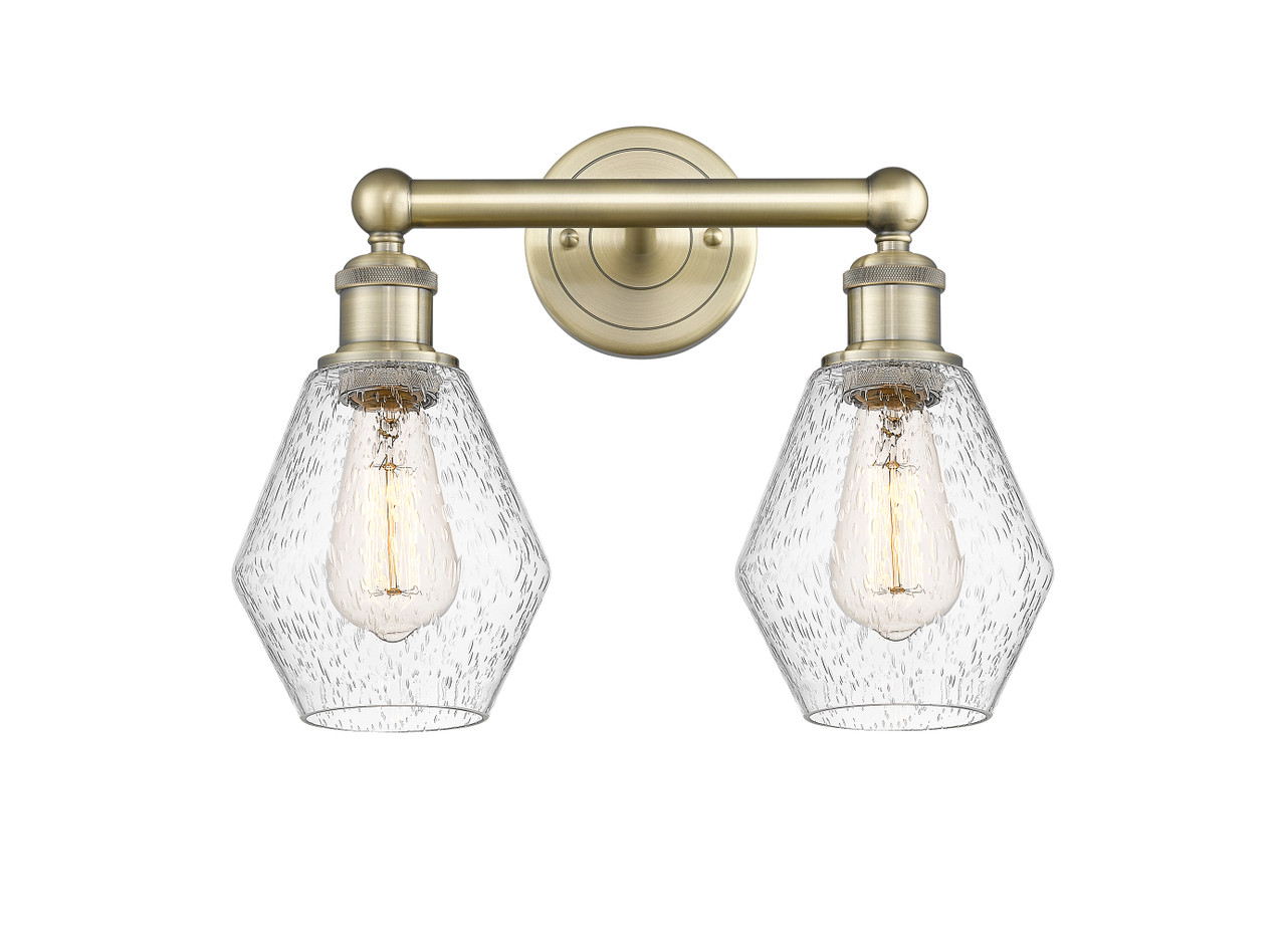 INNOVATIONS 616-2W-AB-G654-6 Cindyrella 2 15 inch Bath Vanity Light Antique Brass