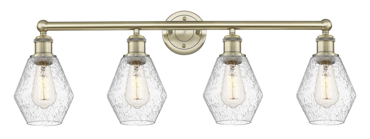 INNOVATIONS 616-4W-AB-G654-6 Cindyrella 4 33 inch Bath Vanity Light Antique Brass