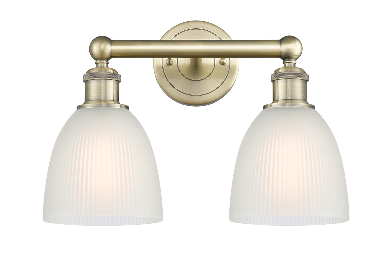 INNOVATIONS 616-2W-AB-G381 Castile 2 15 inch Bath Vanity Light Antique Brass