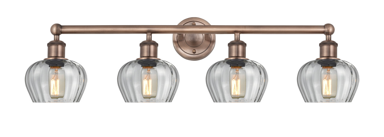 INNOVATIONS 616-4W-AC-G92 Fenton 4 33.5 inch Bath Vanity Light Antique Copper