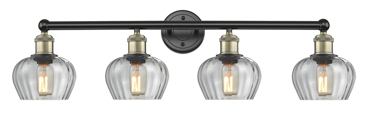 INNOVATIONS 616-4W-BAB-G92 Fenton 4 33.5 inch Bath Vanity Light Black Antique Brass
