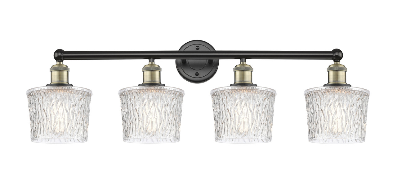 INNOVATIONS 616-4W-BAB-G402 Niagra 4 33.5 inch Bath Vanity Light Black Antique Brass