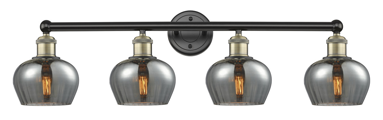 INNOVATIONS 616-4W-BAB-G93 Fenton 4 33.5 inch Bath Vanity Light Black Antique Brass