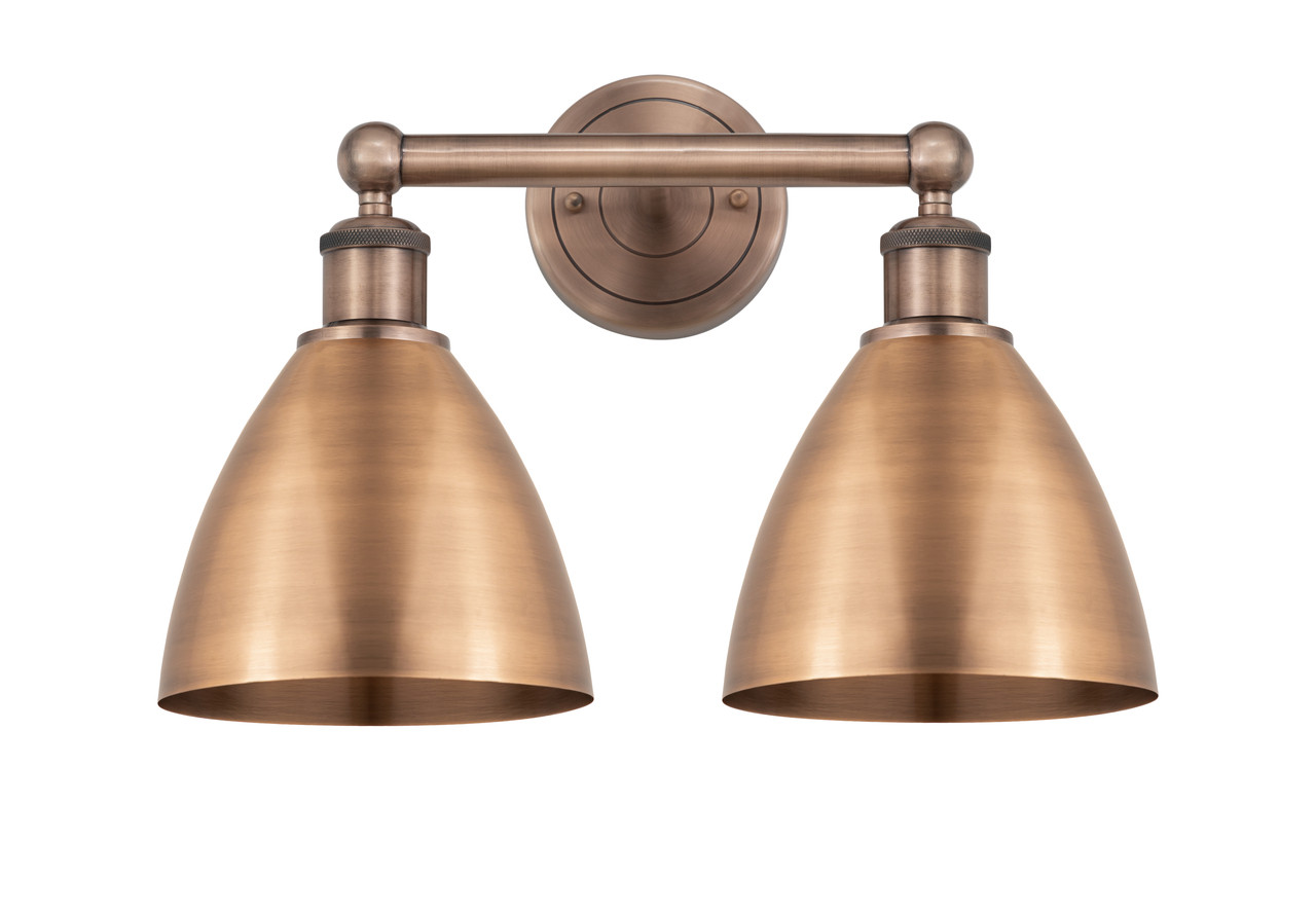 INNOVATIONS 616-2W-AC-MBD-75-AC Metal Bristol 2 16.5 inch Bath Vanity Light Antique Copper