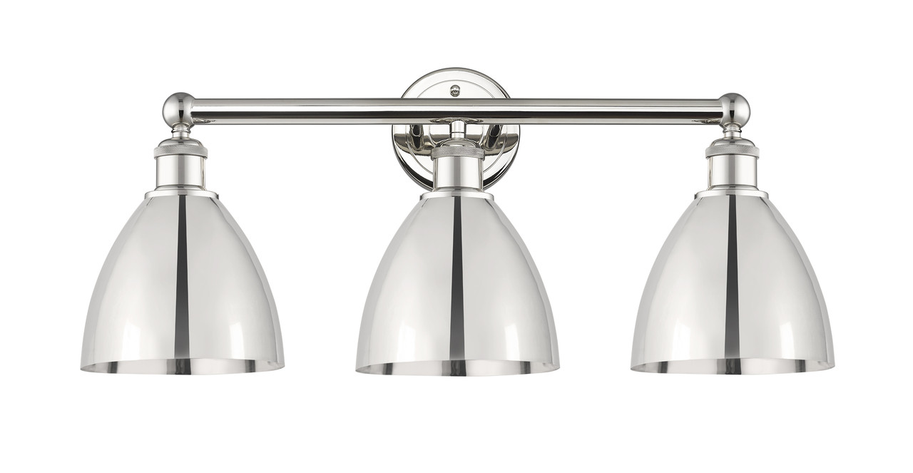 INNOVATIONS 616-3W-PN-MBD-75-PN Metal Bristol 3 Light 25.5 inch Bath Vanity Light Polished Nickel