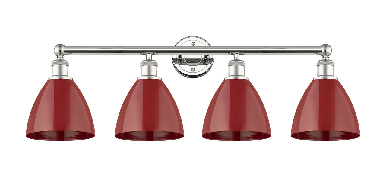 INNOVATIONS 616-4W-PN-MBD-75-RD Plymouth Dome 4 34.5 inch Bath Vanity Light Polished Nickel
