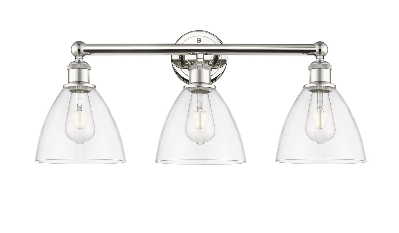 INNOVATIONS 616-3W-PN-GBD-752 Bristol Glass 3 25.5 inch Bath Vanity Light Polished Nickel