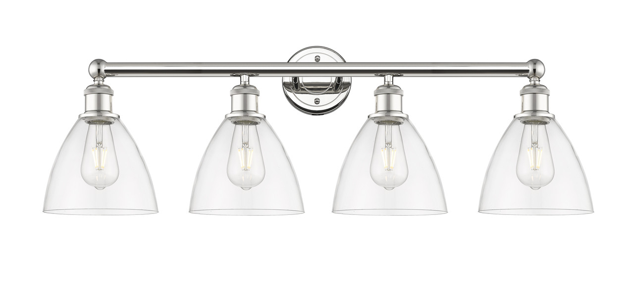 INNOVATIONS 616-4W-PN-GBD-752 Bristol Glass 4 34.5 inch Bath Vanity Light Polished Nickel